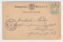 Bayern 1879, HKS BÜTTHARDT Auf 5 Pf. Ganzsache N. Würzburg - Storia Postale