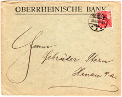 DR 1900, 10 Pf. Germania Reichspost M. Perfin K.B. Auf Bankbrief V. Mannheim - Lettres & Documents