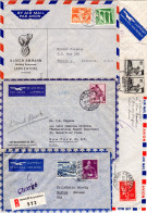 Schweiz 1947/56, 5 Luftpost Briefe N. USA M. Versch. Frankaturen, 1mal Reko! - Briefe U. Dokumente