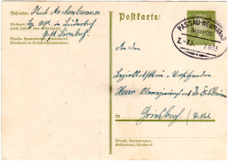 DR 1933, Bahnpost Stpl. PASSAU -NEUMARKT Z.75 Klar Auf Ganzsache V. Luderbach - Autres & Non Classés