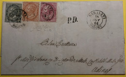 1865 RECANATI TRICOLORE D.L.R. X 55 CENT X UDINE TARIFFA L/V - Marcofilie