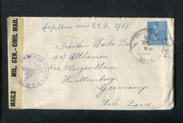 "USA" 1947, Brief Mit "ZENSUR" (Zensurstempel Und Zensurbanderole) Nach Deutschland (B1186) - Briefe U. Dokumente