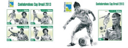 Maldives 2013, Football World Cup In Brasil, 4val In BF +BF IMPERFORATED - 2014 – Brasil