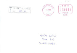 Estonia:FDC, Kuressaare Machine Cancellation, Registered Letter 5.50, 1996 - Estonie