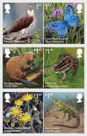 Great Britain United Kingdom 2018 Rare Flora And Fauna Set Of 6 Stamps In 3 Strips MNH - Ungebraucht