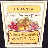 Old Liquor Label, Portugal - LARANJA. Licor Superfino. Funchal, Madeira Island - Alcoli E Liquori