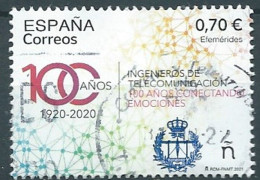 ESPAGNE SPANIEN SPAIN ESPAÑA 2021 100 YEARS TELECOMMUNICATION ENGINEERS USED ED 5480 MI 5530 YT 5235 SC 4509 SG 5480 - Gebruikt