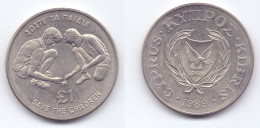 Cyprus 1 Pound 1989 Save The Children - Cipro