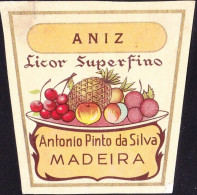 Old Liquor Label, Portugal - ANIZ. Licor Superfino. Funchal, Madeira Island - Alcoli E Liquori
