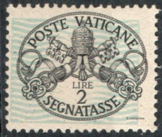 Vatican 1945, Postage Due 2 L Greish Paper With Wide Blue Lines 1 Value Mi P11-x II  MNH - Strafport