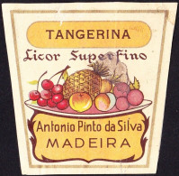 Old Liquor Label, Portugal - TANGERINA. Licor Superfino. Funchal, Madeira Island - Alcohols & Spirits