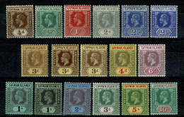 Ref 1649 - KGV Cayman Islands 1912-1920 - 17 Mint Stamps Inc Shades & Paper Varietes - Cayman (Isole)