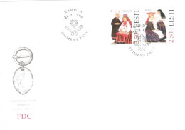 Estonia:FDC, Hiiumaa National Costumes, Emmaste And Reigi, Kärdla 1996 - Estland