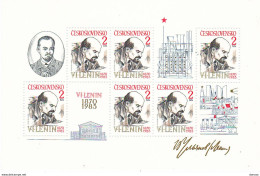 TCHECOSLOVAQUIE 1985 LENINE Yvert BF 66, Michel Block 62 NEUF** MNH Cote 11 Euros - Blocks & Kleinbögen