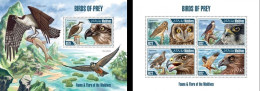 Maldives 2013, Animals, Birds Of Prey, 4val In BF +BF - Maldivas (1965-...)