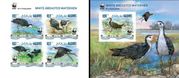 Maldives 2013, Animals, WWF, Birds, 4val In BF +BF - Unused Stamps