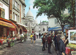 *CPM  - 75 - PARIS - Place Du Tertre Et Le Sacré Coeur - Très Animée - Markten, Pleinen
