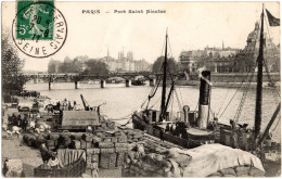 FRANCE - PARIS Port Saint Nicolas - Bateau à Vapeur - - De Seine En Haar Oevers