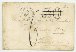 Rome 1869 Corps Expeditionnaire D'Italie Pour L'ecole Militaire De St Cyr A La Vicomtesse X. De Kersabiec - Army Postmarks (before 1900)