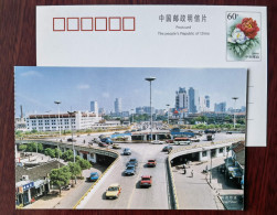 Bicycle Cycling,bike,Tricycle,overpass Bridge,China 2000 Tongji Landscape Advertising Pre-stamped Card - Radsport