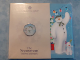 GREAT BRITAIN 2022 COLOURED SNOWMAN & SNOWDOG 50p - 50 Pence