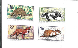 DF68 - TIMBRES DDR - LAPIN - HAMSTER - RENARD - CASTOR - Andere & Zonder Classificatie