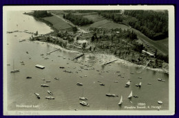 Ref 1649 - Aerial Real Photo Postcard - Hvalstrand Bad - Near Oslo Norway - Noorwegen