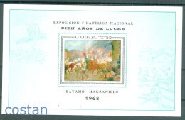 1968 The Fire Of Bayamo/painting By Hernandez Giro,CUBA,Bl.A31,MNH - Autres & Non Classés