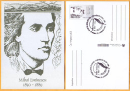 2020 Moldova Moldavie Moldau FDC  Eminescu  Stamped Stationery Postcard Mint - Schriftsteller