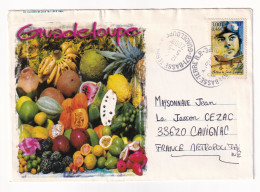 Lettre Basse Terre Guadeloupe Antoine De Saint-Exupéry Fruits Antilles - Cartas & Documentos
