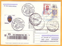 2020  Moldova Moldavie Russia 200 Th Anniversary Of The Arrival Of  Pushkin In Chisinau Special  Cancellation - Moldawien (Moldau)