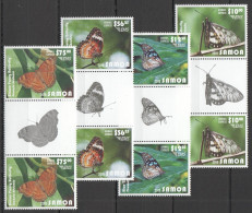 B1499 2015 Samoa Flora Fauna Butterflies Michel 240 Euro Gutter 2Set Mnh - Vlinders