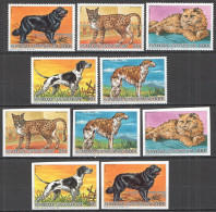 B1522 Imperf,Perf 1986 Central Africa Animals Pets Cats & Dogs #(1227-31)A+B Mnh - Gatos Domésticos