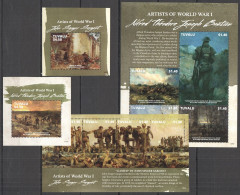 O0103 2015 Tuvalu Artists Of World War I Wwi 2Kb+2Bl Mnh - Militaria