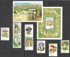 B1563 Comoros Nature Flora Mushrooms Of Europe 1Set+2Bl Mnh - Funghi