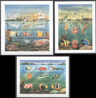 B1547 Comoros Fauna Marine Life Of The World Fishes Birds Corals !!! 3Sh Mnh - Andere & Zonder Classificatie
