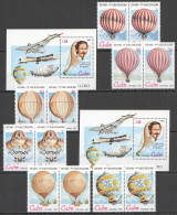 O0080 1983 Transport Aviation Anniversary Globo Balloons ! 2Bl+2Set Mnh - Avions