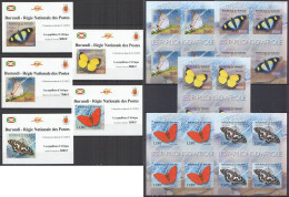 O0019 Imperf 2012 Burundi Fauna Insects African Butterflies ! 5Kb+5Bl Mnh - Papillons