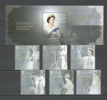 O0007 Gibraltar Royal Queen Elizabeth Ii Bl126 #1774-9 Michel 27 Eu Set+Bl Mnh - Other & Unclassified