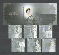O0007 Gibraltar Royal Queen Elizabeth Ii Bl126 #1774-9 Michel 27 Eu Set+Bl Mnh - Autres & Non Classés
