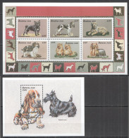 B1558 1999 Burkina Faso Dogs Fauna #1687-92+Bl196 Michel 19,5 Euro Mnh - Chiens