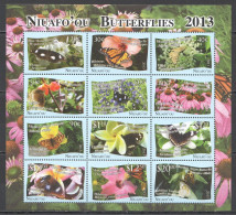 Ft193 2013 Niuafo'Ou Fauna Butterflies Flowers #527-38 Michel 55 Euro 1Sh Mnh - Vlinders