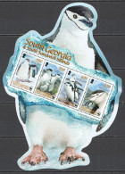 Ft180 2008 South Georgia Penguins Wwf Fauna Birds ! Shape ! #454-47 Bl18 Mnh - Altri & Non Classificati