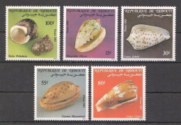 Ft188 1983 Djibouti Seashells Shells Fauna Fish & Marine Life #381-385 Set Mnh - Vita Acquatica