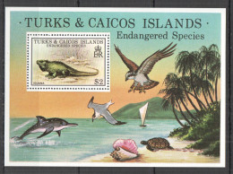 O0035 1979 Turks & Caicos Is. Endangered Species Birds Marine Life Bl14 Mnh - Vie Marine