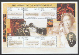 B1538 Sierra Leone Transport Trains The History Of The Orient Express Sh Mnh - Treinen