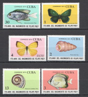 B1504 1974 Fauna Fish & Marine Life Seashells Butterflies Felipe Poey 1Set Mnh - Schmetterlinge