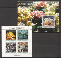 O0141 2004 S.Tome & Principe Corals Reefs Marine Life Fauna Kb+Bl Mnh - Meereswelt