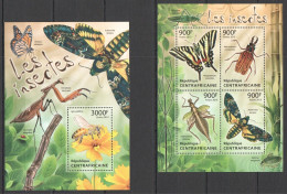 Ca631 2013 Central Africa Insects & Butterflies Flora & Fauna Kb+Bl Mnh - Schmetterlinge