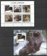 O0131 2003 S. Tome & Principe Fauna Marine Mammals Seals Kb+Bl Mnh - Vita Acquatica